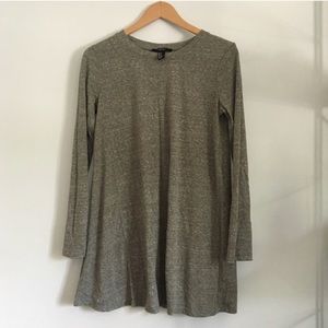 Heathered Olive Long Sleeve T-Shirt Dress